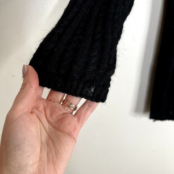 Vintage Top Knit Alpaca Blend Button Front Cardigan Sweater Longline Side Split - Picture 8 of 10